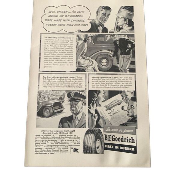 Vintage 1933 BF Goodrich Tire Look Officer Ad Advertisement - Picture 4 of 5